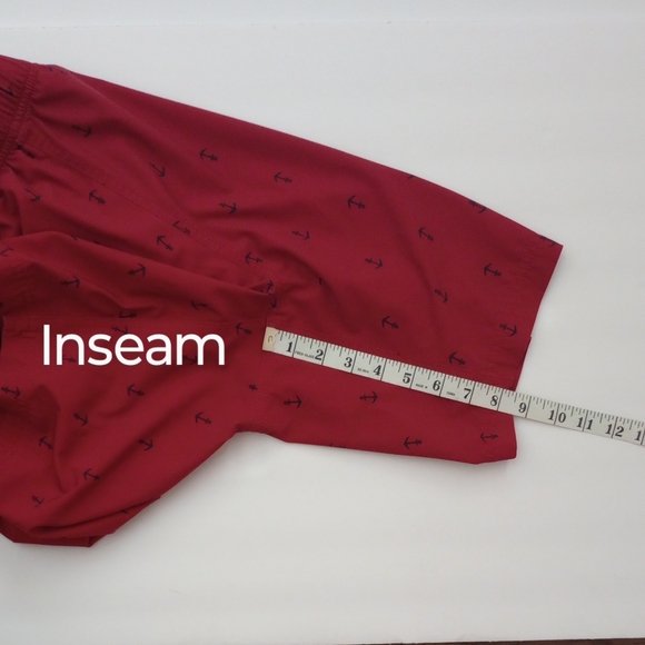 Nautica Men's Rust Colored Swim Trunks with Anchor Pattern, Size Medium - Picture 10 of 10